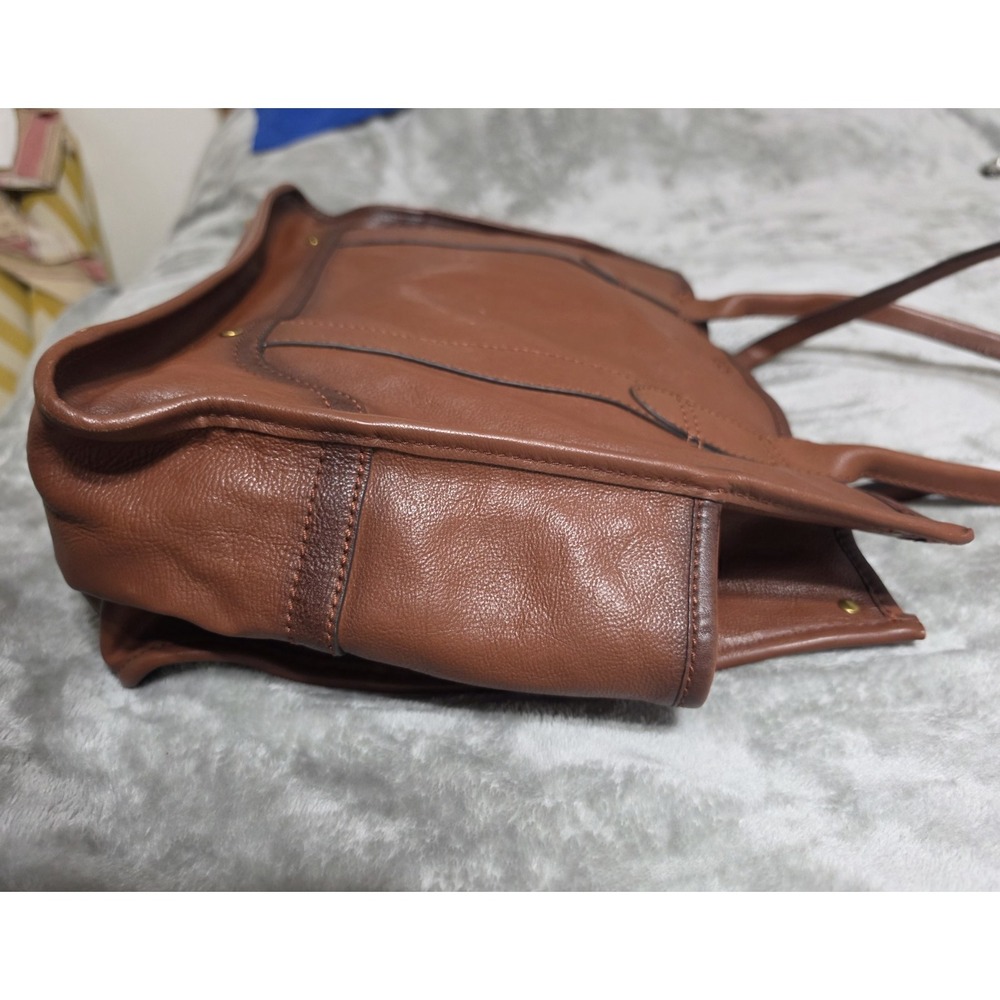FRYE Vintage Madison Campus Shop Large Weekend Tote Bag Brown Leather Old Money - Picture 3 of 11